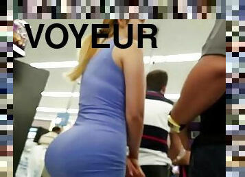 Kinky voyeur walks around and films big butts in public places