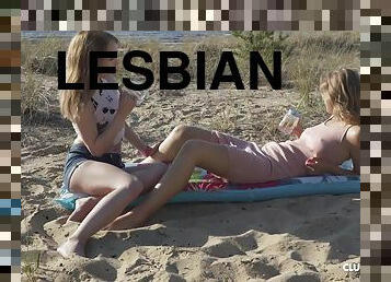 Beach lesbian fingering and licking with Casey I and Nata Ocean