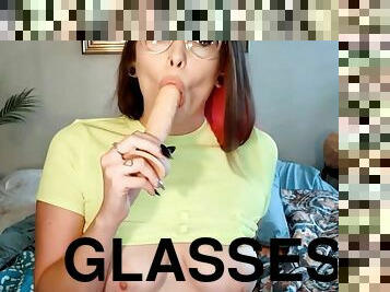 Pansexual teen in glasses with a juicy hole - Solo