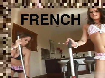 These dirty girls are eager to french kiss each other