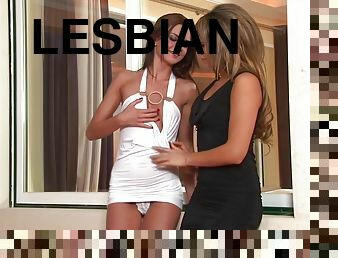 Nice ass lesbian Aleska spreading legs enjoying pussy licking