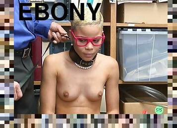 Ebony blonde Arie Faye gets her cunt plowed by a security guard
