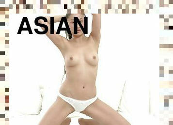 Asian Ming with curvy body fingering her pussy