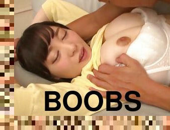 Satsuki Towa's perfect boobs jiggle while she pleasures her man