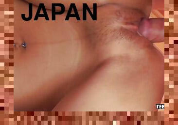 Handsome Japanese teen with small tits pussy fucked super hard