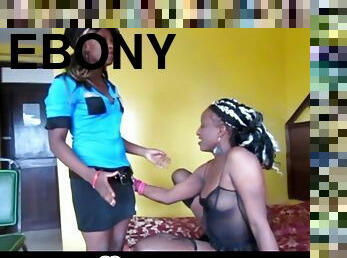 Ebony lesbians from African play dressup