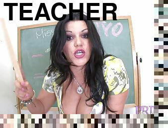 Big tits teacher Angelina screaming while fucked in classroom