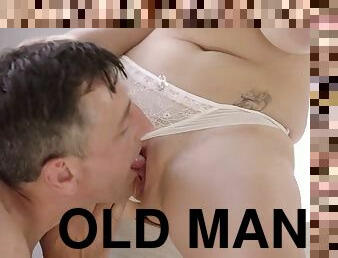 OLD4K. Passionate sex with an old man