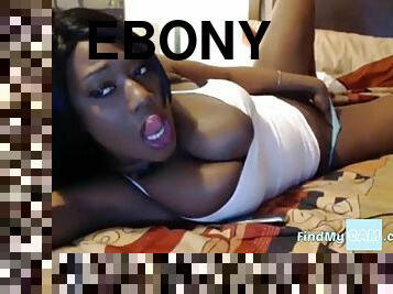 Hot ebony babe  makes her pussy wet