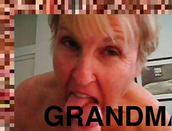 Old horny grandma on how she sucks