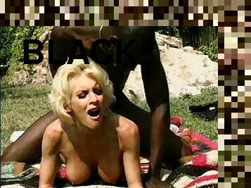 Julie Rage opens her legs for a hunk's huge black boner