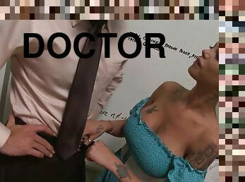 Delta White has huge tits, and this doctor has been dropping hints