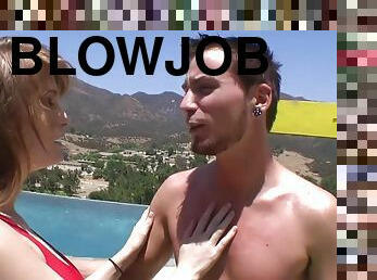 Young babe FR lifeguard - Blowjob and hardcore with cumshot