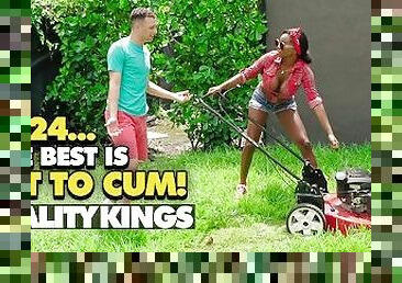 REALITY KINGS - Naomi Foxxx Rides Johnny's Cock As A Reward For Helping Her With The Mower