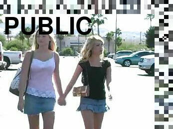 Alison Angel and her blonde GF go shopping in hot reality video