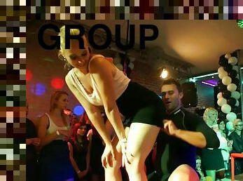 Model twerking then ravished hardcore in group sex