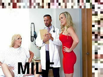 Brandi Love and Brett Rossi ride a fortunate man's cock