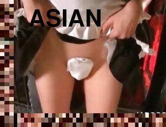 Asian maid teasing