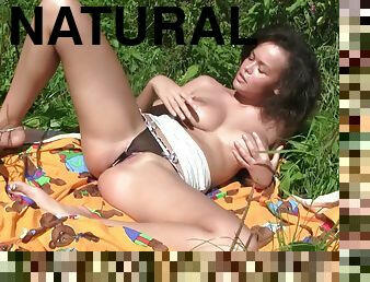 Linet Slag loves playing with her petite body during a picnic
