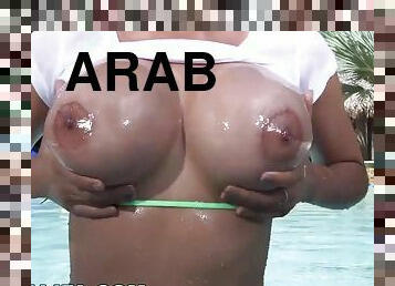 MIA KHALIFA - Arab Hottie With Super Nice Body Taking Dick Outdoors By The Pool - Mia khalifa