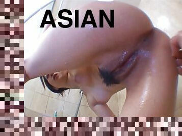 Ardent Asian chic gets her cooter fingered passionately to wetness