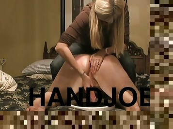 Tied handjob