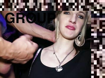 Sex crazed pornstars get together for a group sex party at the club