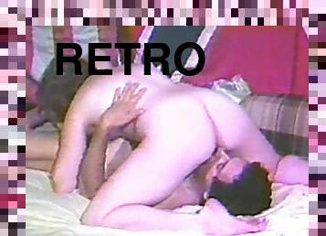 Old school retro video of an amateur MMF threesome