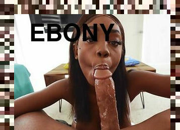 Fucking His Headache Away - monster cock for ebony slut Tori Montana giving POV blowjob