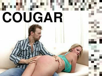 Blonde cougar with big beautiful tits enjoying a hardcore ass fuck