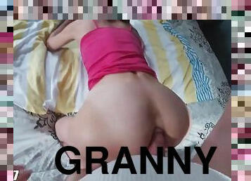 Luscious granny takes a big cock in her tight ass