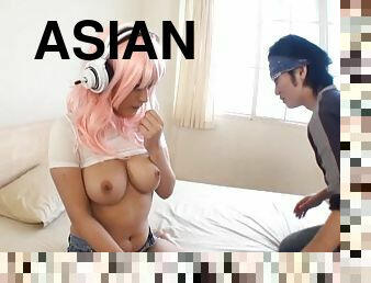 Asian hardcore slut gets her cunt banged after teasing cunt