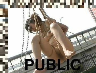 asiatique, public, bdsm, bondage