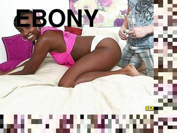 Sassy ebony pornstar getting hammered hardcore in a hypnotic interracial clip