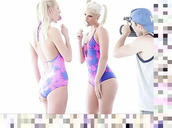 A bikini photo shoot ends with a steamy lesbians hook up