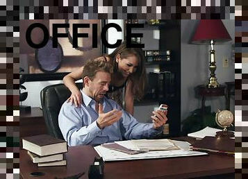 Sexy porn star with a hot body enjoying a hardcore fuck in her employer's office