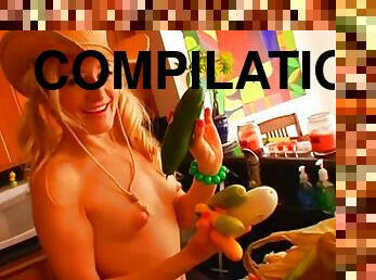 Backstage compilation of sexy girls relaxing topless