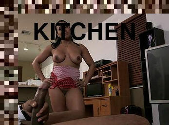 Bootylicious Becca Diamond gets fucked from behind in the kitchen