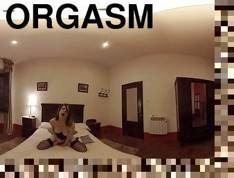 VR Porn video where after work this horny businesswoman wants to have some fun alone...