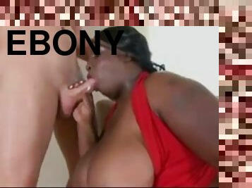 Mystery ebony bbw fucks lucky white guy