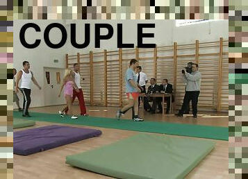 Several couples have wild sex in a sports hall at Pornolympics