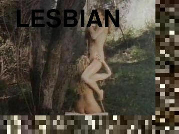 Naughty lesbian girls want to ravish each other's cunts in a forest