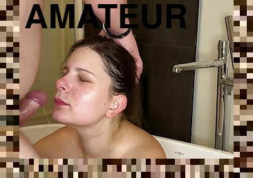 Amateur Milf Caught Masturbating In The Bathtub Gets Her Pussy Pounded Hard Gets Facial