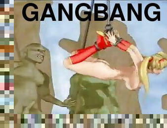 3D Warrior vs Orc Gangbang