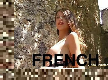 beauty french teen enjoys her first outdoor anal sex