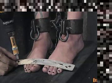 Slave tied bending over getting spanked in BDSM porn