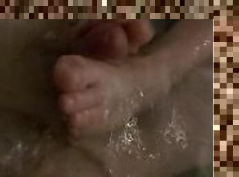 Footjob in the bathtub and she NEVER let's me CUM !