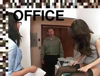 April and Tiffany Brookes are randy office workers who need a rod