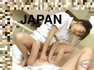 Japanese lesbian nurse on bed