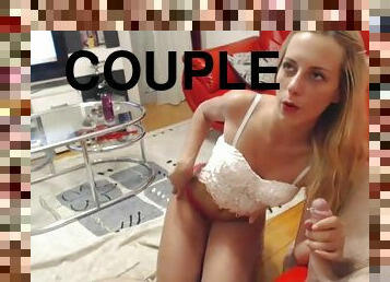 Beautyful blonde camgirl sucking cock on webcam